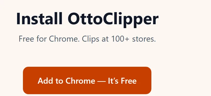 The Install OttoClipper page with the Add to Chrome button