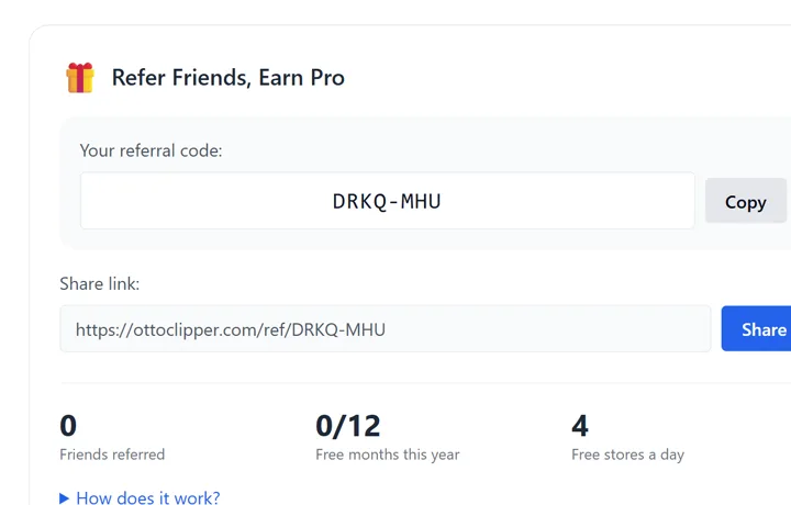 Refer Friends, Earn Pro on the Account page
